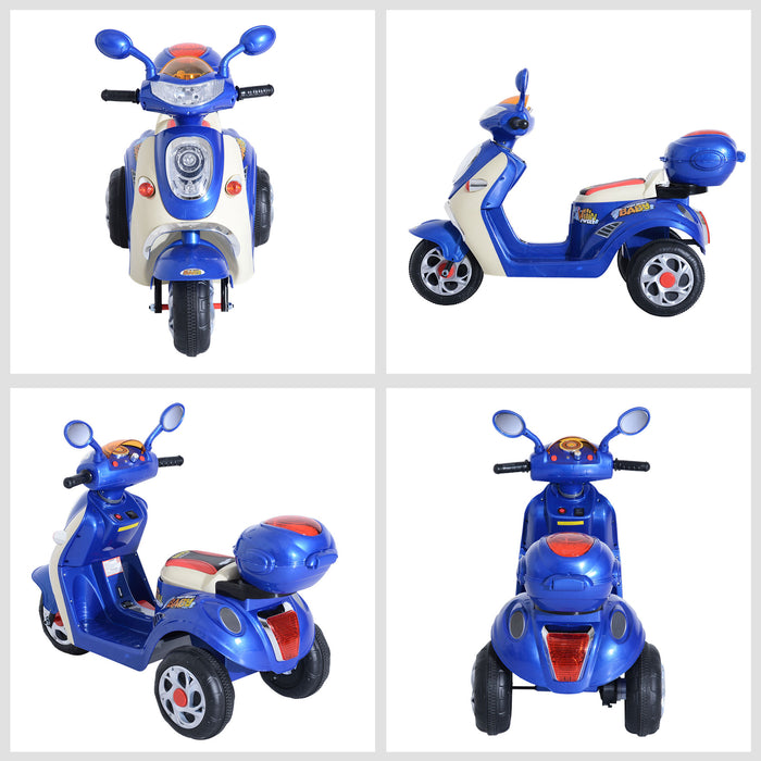 Electric Blue Tricycle for Kids - Battery-Powered Ride-On Toy - Perfect for Toddlers and Young Children Outdoor Play