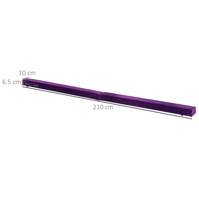 Balance Beam Trainer - 2.1 Meter Gymnastics Beam, Durable Purple Practice Equipment - Ideal for Budding Gymnasts and Athletes