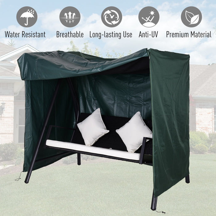 Waterproof Swing Chair Cover - 600D Oxford Polyester, UV Protection, Durable Green Fabric - Outdoor Furniture Protection for All Weather Conditions