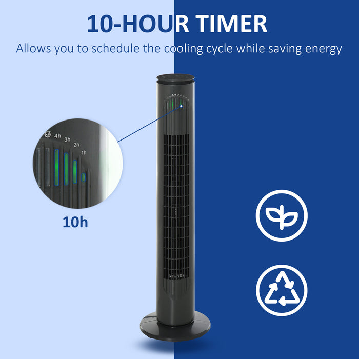 Freestanding 30-Inch Tower Fan with LED Display - 3 Speed Settings, 70° Oscillation, 10-Hour Timer, 3 Modes - Includes 5M Remote Control for Convenient Cooling