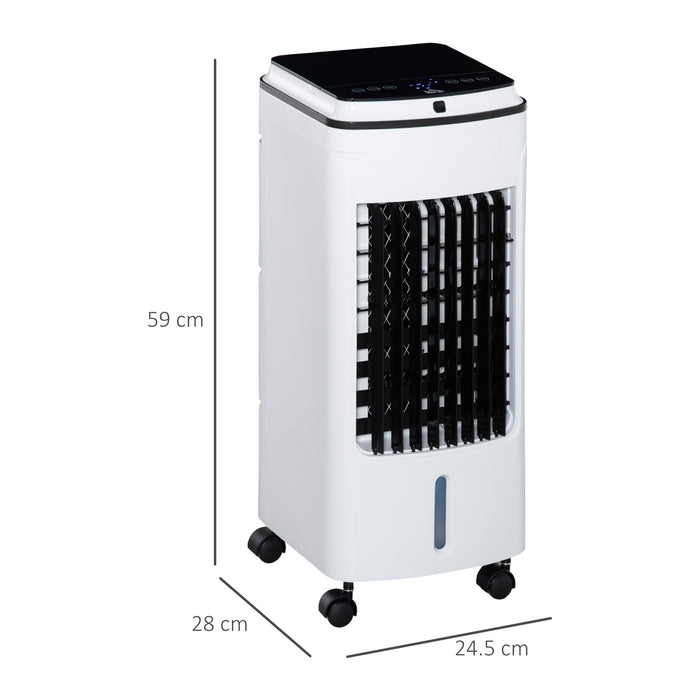 Evaporative Air Cooler with 4L Tank - 3-in-1 Portable Oscillating Fan with Timer and Remote Control - Ideal for Cooling and Refreshing Indoor Spaces