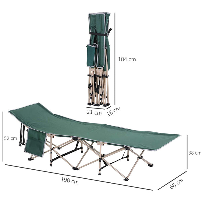 Portable Military-Style Camping Cot - Single-Person, Folding Outdoor Bed with Carry Bag for Travel & Fishing - Ideal for Patio, Guest Use & Leisure Activities