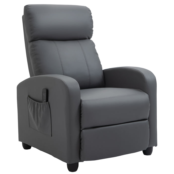 PU Leather Recliner Massage Chair with Footrest - Ergonomic Lounge Armchair with Remote Control for Comfort - Perfect for Living Room, Bedroom, Home Theater