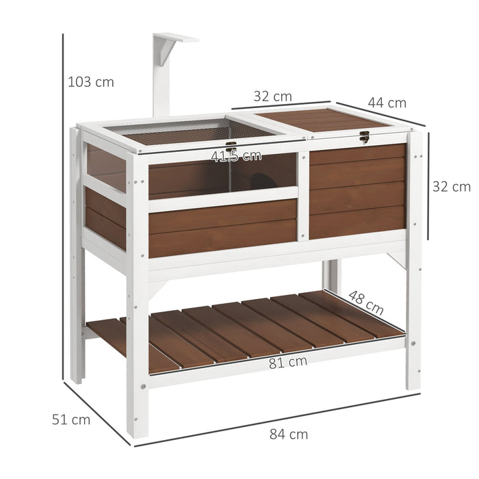 Tortoise Safe Haven - Wooden Enclosure with Shelter, Running Space, Basking Shelf, and Lamp Attachment - Ideal Habitat for Pet Tortoises