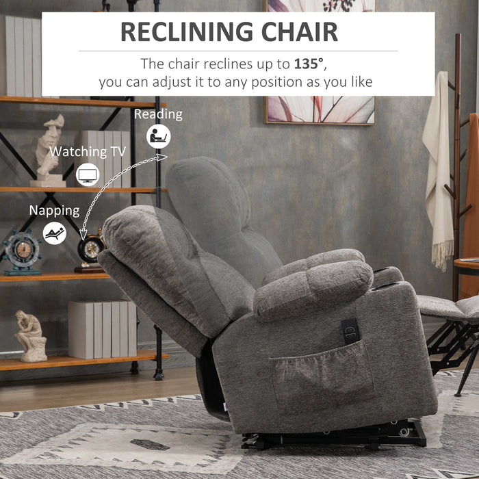 Power Lift Recliner Chair with Remote - Electric Riser for the Elderly, Comfortable Upholstered Armchair - Easy Mobility & Accessibility Aid for Seniors