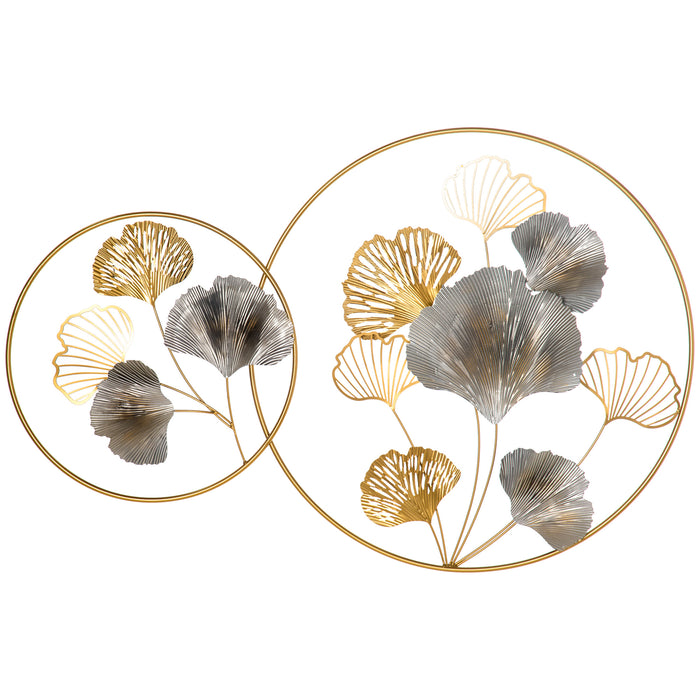 Ginkgo Leaf-Inspired 3D Metal Wall Art - Elegant Gold Hanging Sculptures for Home Decor - Perfect for Living Room, Bedroom & Dining Room Adornment