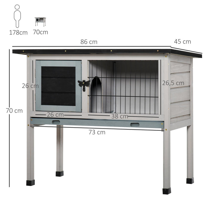 Outdoor Fir Wood Rabbit Hutch - Elevated and Weather-Resistant Design - Ideal for Backyard Pet Safety and Comfort