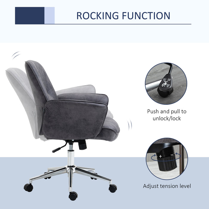Ergonomic Swivel Desk Chair - Adjustable Mid-Back Office Chair for Work and Study - Ideal for Home Office and Students, Charcoal Grey