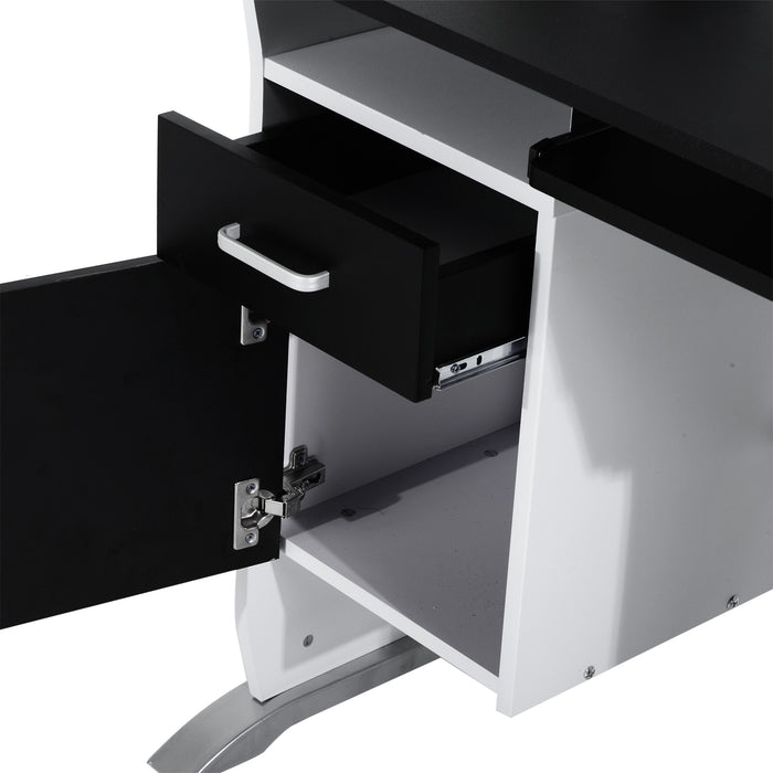 Home Office Computer Desk - Ergonomic Workstation with Sliding Keyboard Tray, Storage Drawers & CPU Stand - Perfect for Professional & Remote Working Environments