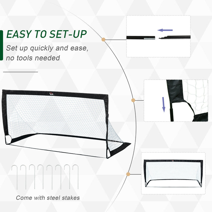 Heavy-Duty Steel Frame Football Goal - Weatherproof Sports Net for Outdoor Use - Ideal for Youth Soccer Practice and Backyard Games