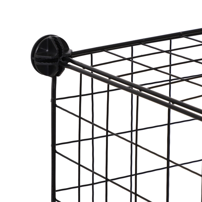 6-Cube Metal Wire Storage Rack - DIY Interlocking Organizer for Living Room, Display Shelves - Ideal for Space-Saving & Clutter-Free Environment