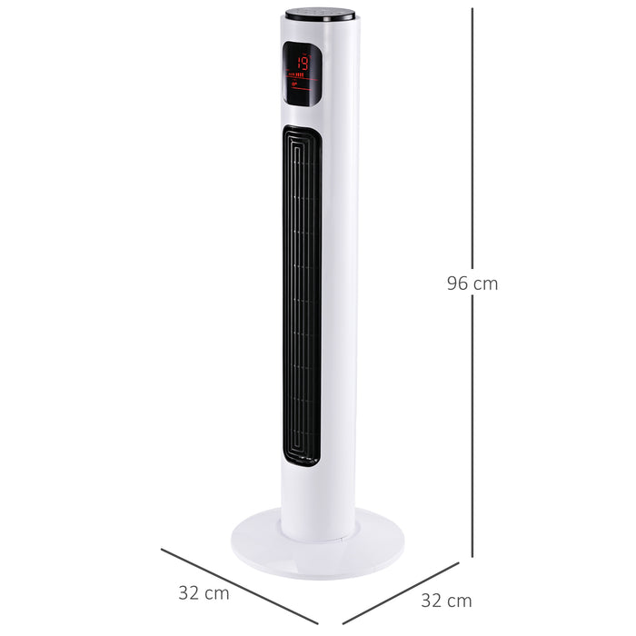 38'' Freestanding Tower Fan - 3-Speed Oscillating Cooling with LED Display & 12-Hour Timer - Perfect for Home or Office Use with 5M Remote Control