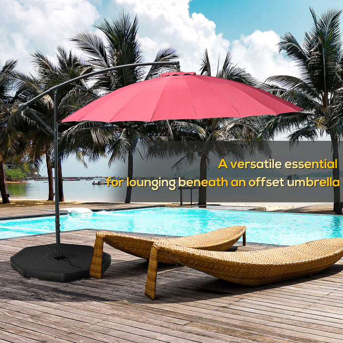 Detachable Cantilever Parasol Base Stand - Heavy-Duty Outdoor Umbrella Weights Fillable with Sand/Water - Secure & Stable Support for Patio Shades