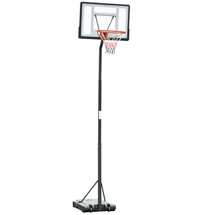 Freestanding Basketball Hoop 255-305cm - Adjustable Stand, Backboard, and Wheels - Perfect for Teens and Adults Outdoor Play