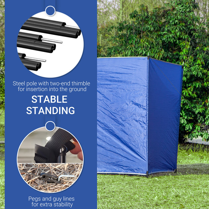 Beach Wind Shield Shelter with Steel Poles - 5-Pole 540cm x 150cm Camping Windbreak, Includes Carry Bag - Ideal for Beach Privacy and Caravan Outings