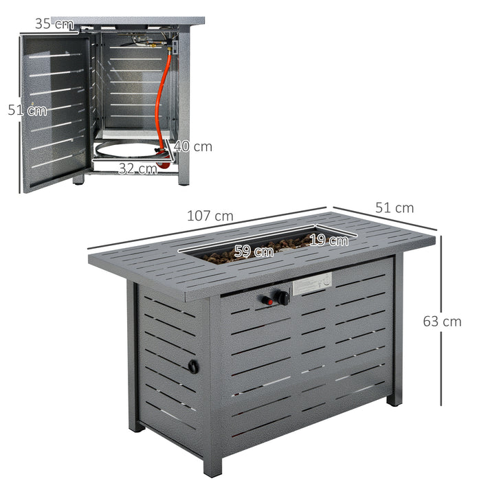 50000BTU Propane Gas Fire Pit Table - Outdoor Patio Heater with Smokeless Firepit, Lava Rocks, and Protective Cover - Perfect for Entertainment and Warmth