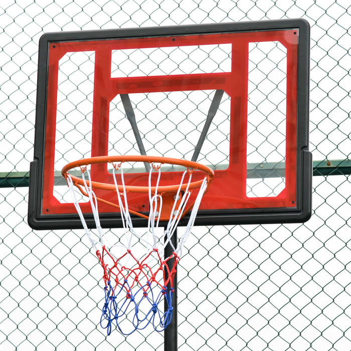 Portable Basketball Hoop Stand - Adjustable Height 160-210cm, Sturdy Rim with Net, Large Wheels for Stability - Ideal for Outdoor Basketball Fun for All Ages