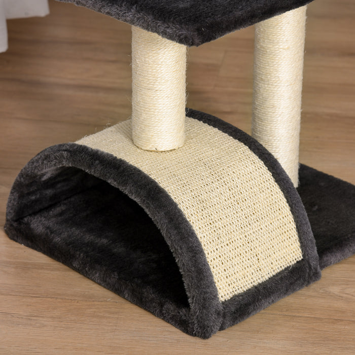 Climbing Activity Centre Cat Tree Tower - 72cm Kitten Playground with Sisal Scratching Posts, Arc Perch & Hanging Ball Toy - Designed for Playful Cats and Scratch Training