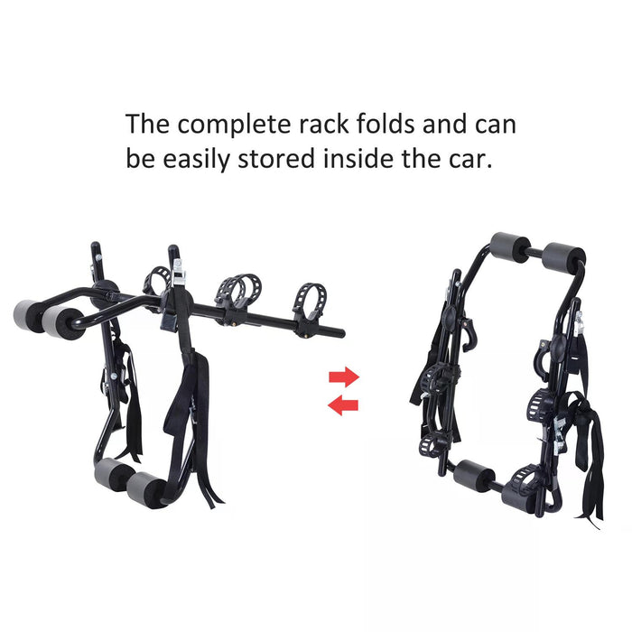 Bike Rack Carrier for 2 Bicycles - Durable Black Metal Construction - Ideal for Vehicle Transport Solutions