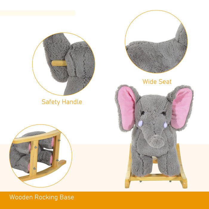 Plush Elephant Ride-On Toy for Kids - Soft and Cuddly Toddler Riding Animal - Grey Elephant Comfort and Fun for Children