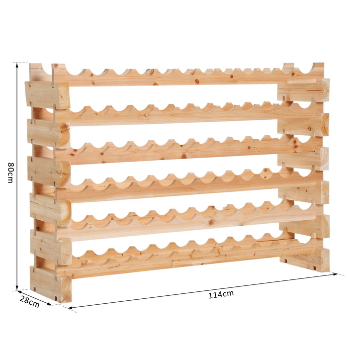 6-Tier Wooden Wine Rack - Holds 72 Bottles, Robust Shelving Storage Solution - Ideal for Wine Collectors and Home Bars