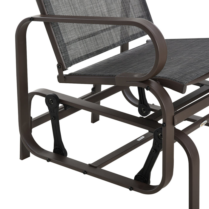 Outdoor Swing Chair Trio with Matching Tea Table - Patio and Garden Rocker Set - Ideal for Leisure and Entertaining Spaces