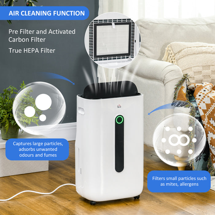 6500mL Capacity Dehumidifier with Air Purifier - 24-Hour Timer, 4 Operating Modes, 22L Daily Extraction - Ideal for Home, Laundry Rooms, and Basements