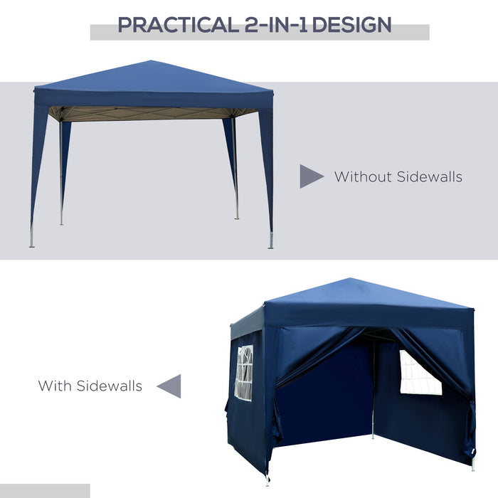 Pop Up Gazebo Marquee - Spacious 3m x 3m Outdoor Canopy, Easy Assembly - Perfect for Garden Parties and Events in Blue