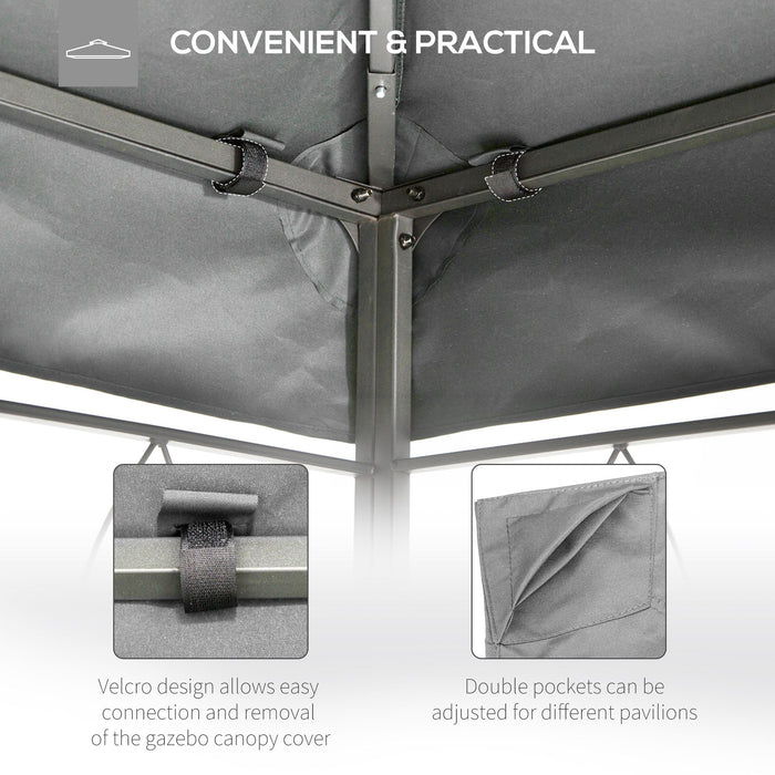 3x4m Gazebo Replacement Canopy - Dual-Tier UV Protective Top Cover for Garden Outdoor Awnings - Ideal for Sheltering Your Patio, Light Grey (Roof Only)