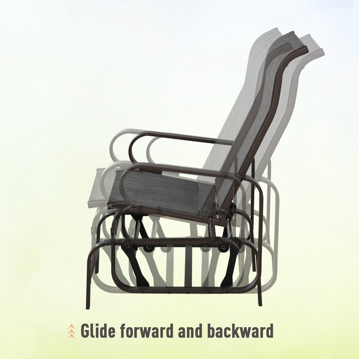 Outdoor Swing Chair Trio with Matching Tea Table - Patio and Garden Rocker Set - Ideal for Leisure and Entertaining Spaces