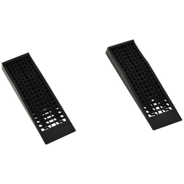 Heavy-Duty Plastic Curb Ramps, Pair of 2 - Low Entrance, Anti-Slip Surface, 3 Ton Load Capacity - Ideal for Garage, Cars, SUVs, and Small Vans