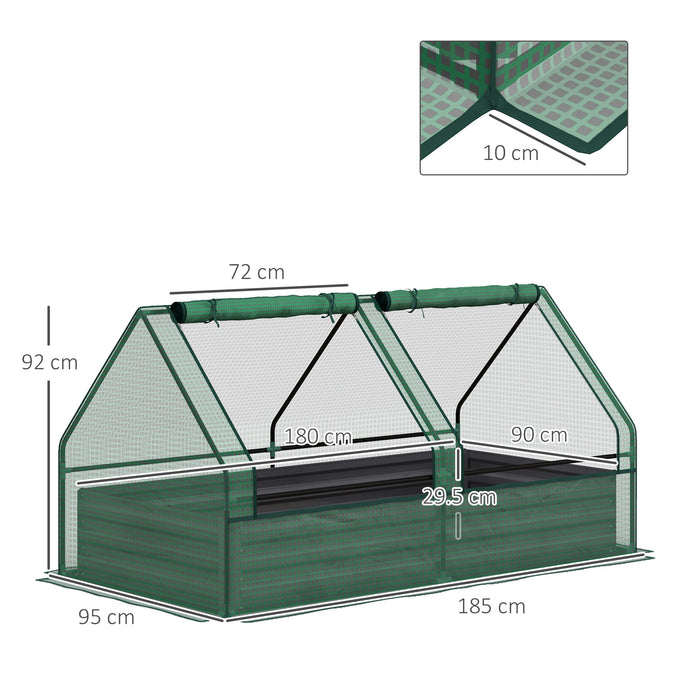 Raised Metal Planter Box with Greenhouse Cover - Ideal for Herbs & Vegetables, Durable Outdoor Garden Bed - Perfect for Green Thumbs in Urban Spaces