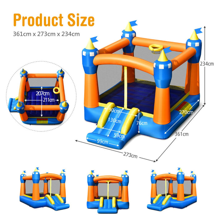 Castle Kingdom - Kids Inflatable Bouncer with Basketball Rim and Slide - Ultimate Play Area for Active Children