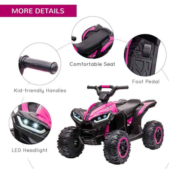 12V Quad Bike ATV Ride-On - Forward/Reverse, High/Low Speed, Slow Start, Suspension, Horn & Music - Ideal Toy for Kids' Outdoor Adventures