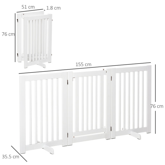 Gates MDF Freestanding Pet Gate - Expandable Wood Barrier with Latched Door for Dogs - Perfect for Doorways & Indoor Spaces