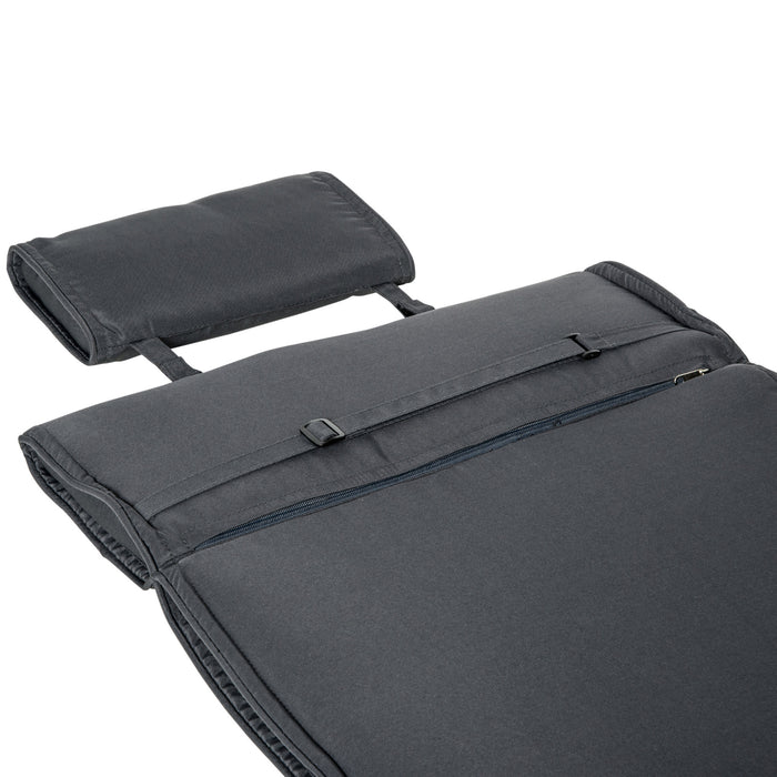 Sun Lounger Comfort Upgrade - Thick Cushioned Pad with Pillow for Outdoor Chairs - Ideal for Garden Relaxation and Reclining Comfort