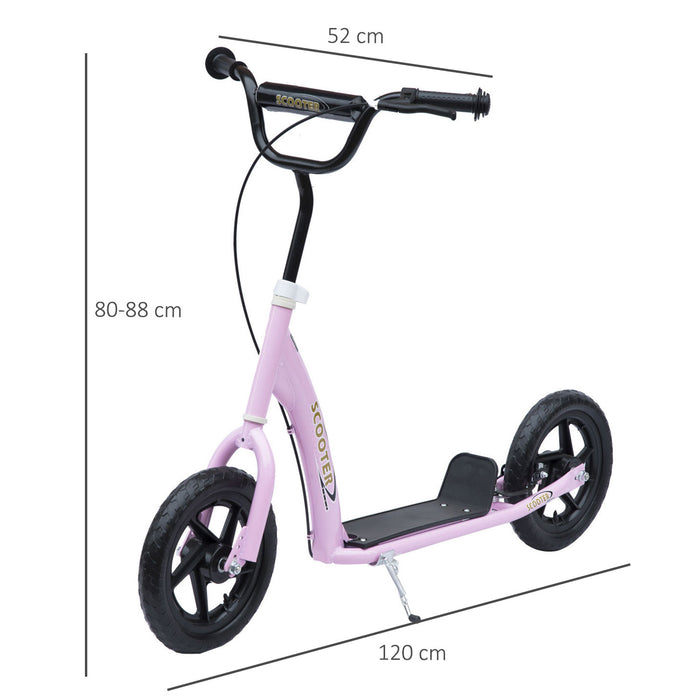 Kids' Stunt Scooter with 12" EVA Tires - Durable Push Scooter for Children, Pink Color - Fun & Safe Outdoor Ride for Young Teens