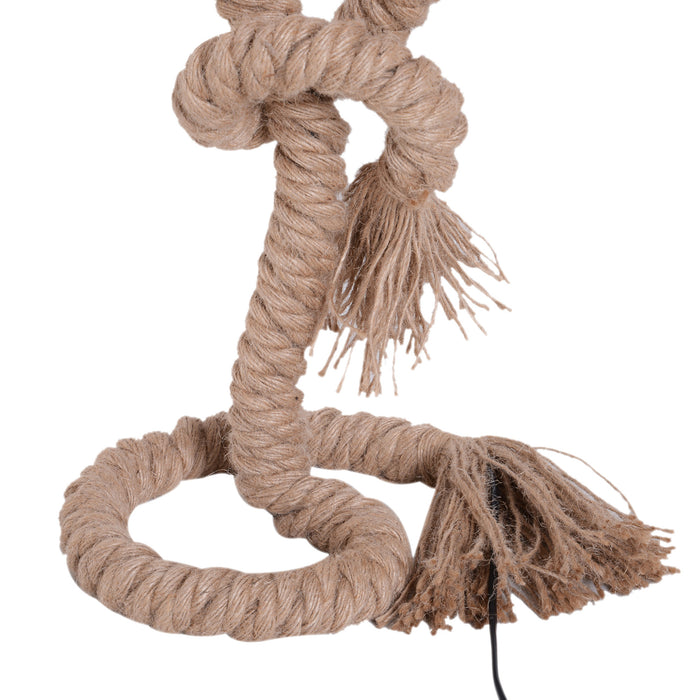 Nautical Twisted Rope Table Lamp - E27 Bedside Light for Bedroom & Living Room - Essential Beige Glow for Home Ambiance