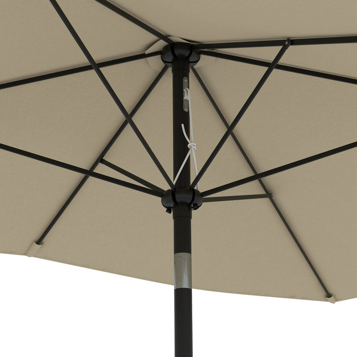 Rectangular Garden Parasol Umbrella, 2x3m - Crank & Push Button Tilt, 6-Rib Aluminium Structure, Cream White - Ideal Sun Shade for Outdoor Markets and Patios