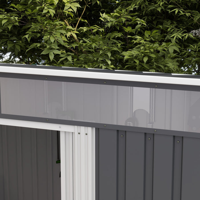 Galvanised 6.5x4FT Metal Shed - Lockable Garden Storage with Sliding Doors & Ventilation - Ideal for Secure Tool Organization