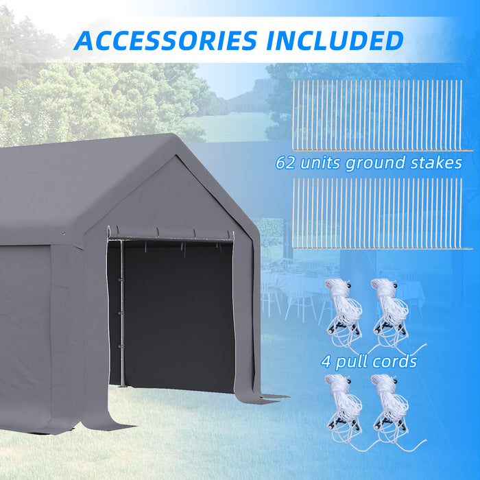 Outdoor Event Canopy Shelter - 4x8m Patio Tent with Side Panels & Zipper Door for BBQ, Wedding, Camping - Ideal Garden Party Gazebo for Enhanced Privacy