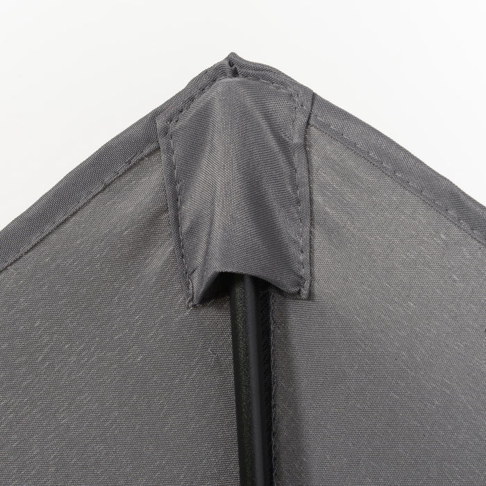 2m Patio Parasols Umbrellas - Outdoor Sun Shade with 6 Sturdy Ribs, Dark Grey - Ideal for Balcony, Bench, and Garden Comfort