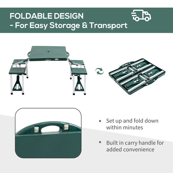 Aluminum Folding Camping Table and Stool Set - Lightweight, Portable Bench for Outdoor Picnic, Garden & BBQ - Ideal for Campers and Tailgating Events