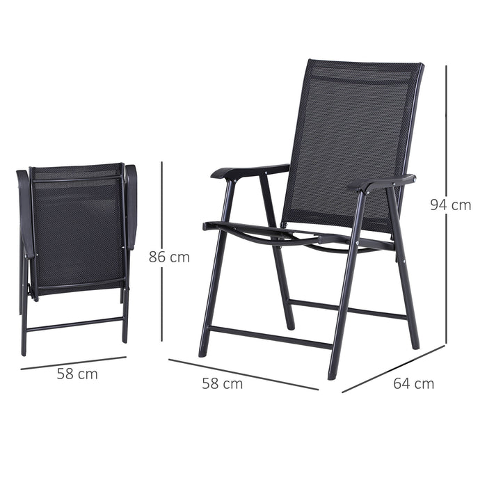 Foldable Metal Garden Chairs, Set of 2 - Outdoor Patio Furniture for Dining and Seating - Perfect for Backyard, Park, and Yard Spaces