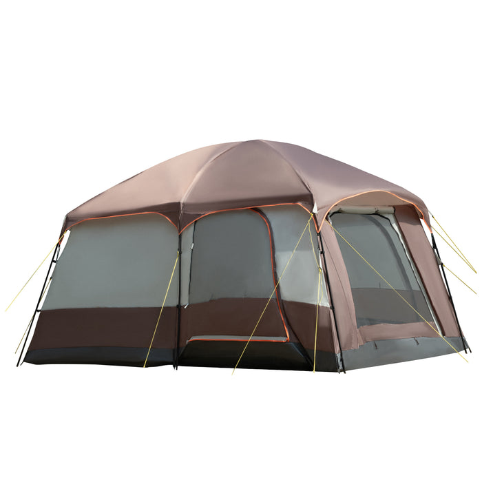 Two-Room 3-4 Person Camping Tent with UV50+ Protection - Dual-Chamber Outdoor Shelter with 3000 mm Water Resistance and Vestibule - Includes Groundsheet and Portable Bag for Hikers and Campers