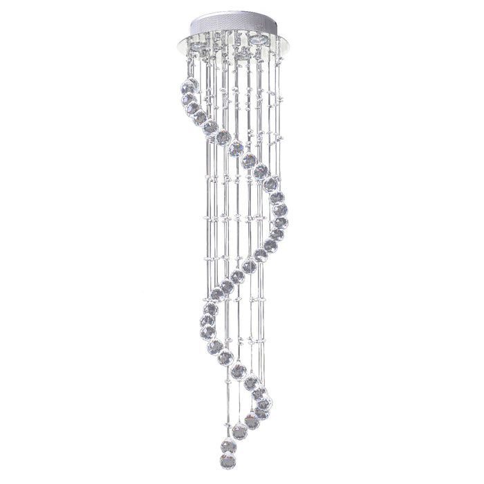 Spiral Crystal Chandelier - Dazzling 160 Octagon-Shaped Crystals - Elegant Lighting Fixture for Home Decor