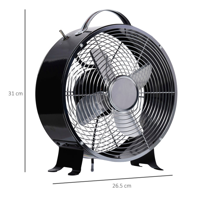 Electric 26cm Desk Fan with 2 Speeds and Safety Guard - Anti-Slip Portable Cooling Fan for Home and Office - Ideal for Bedroom Spaces and Personal Use