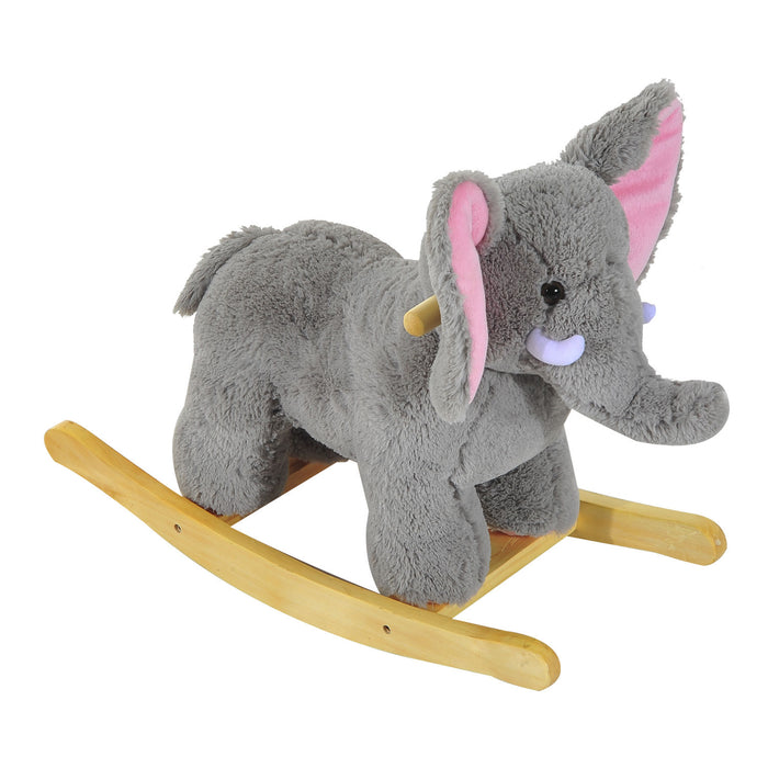 Plush Elephant Ride-On Toy for Kids - Soft and Cuddly Toddler Riding Animal - Grey Elephant Comfort and Fun for Children