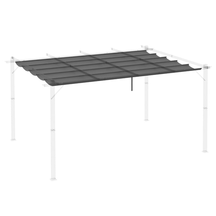 Retractable Pergola Canopy Dark Grey - 4x3m Replacement Shade Cover with Retractable Roof Feature - Ideal for Outdoor Patio Comfort and Style