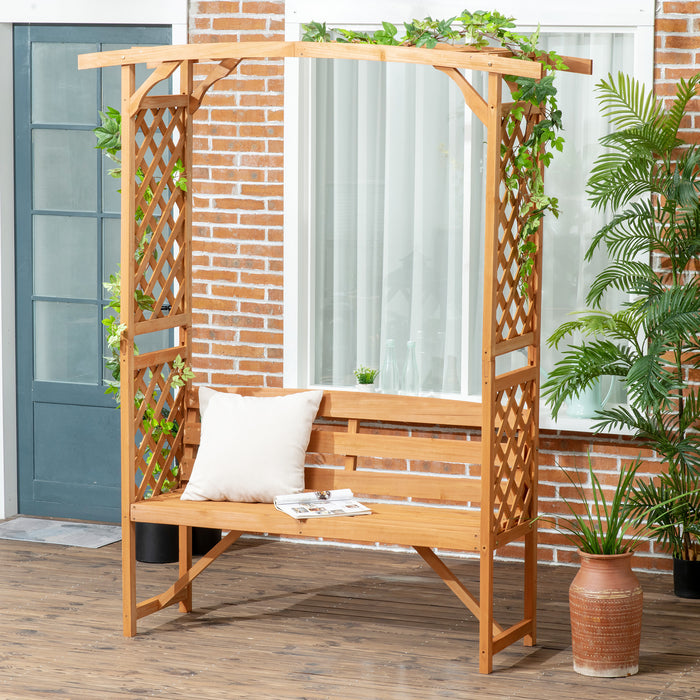 Garden Arbour Bench - Natural Wood Finish with Seating for Outdoor Spaces - Perfect for Vines and Climbing Plants Relaxation Nook